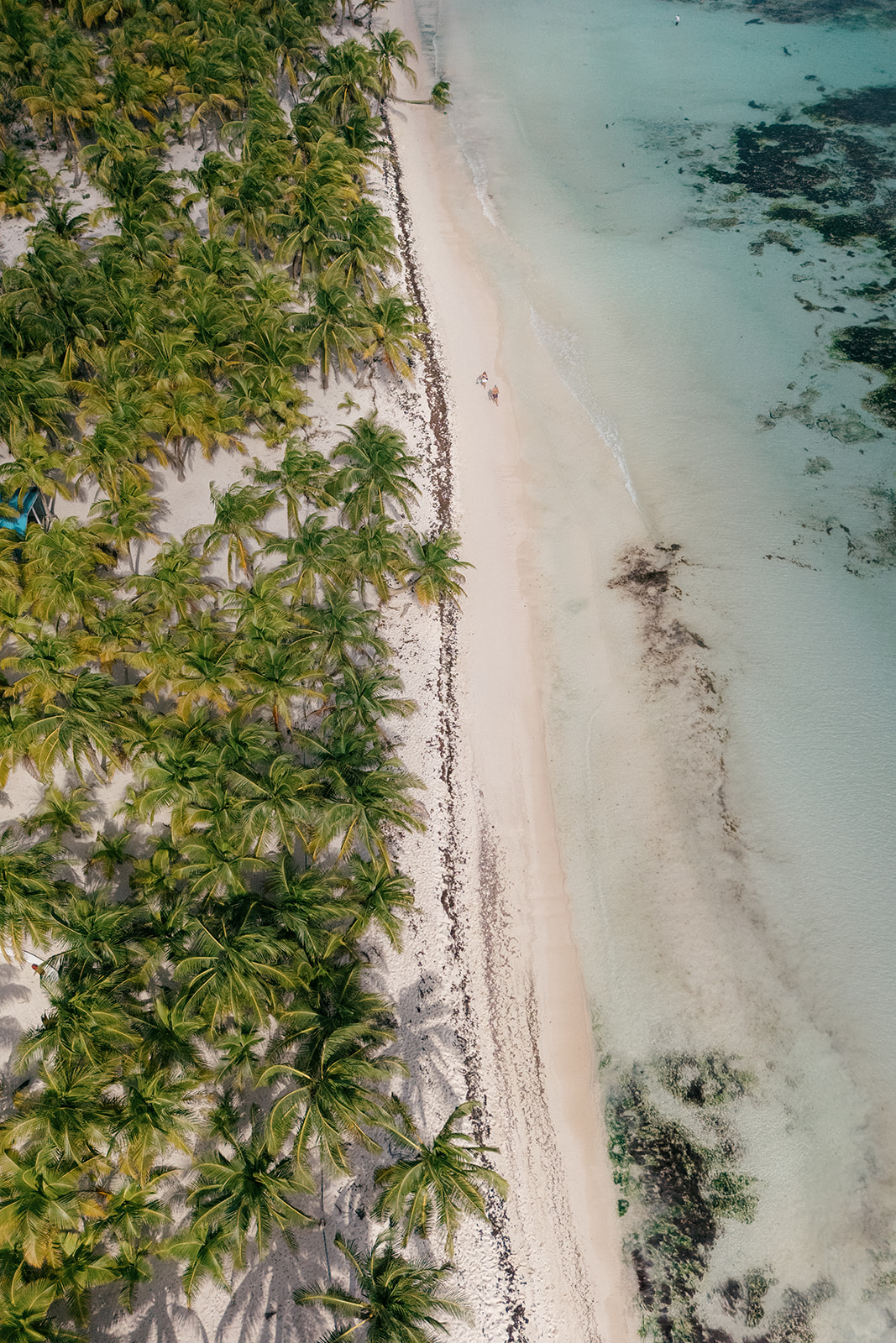 Aerial view of the private beach at Saasil Kantenah, Playa del Carmen