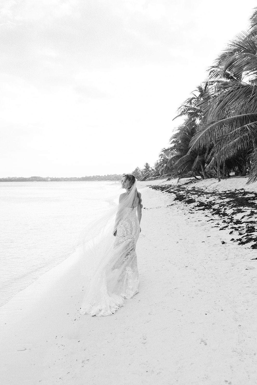 Black and white couple portrait on the shoreline, Saasil Kantenah wedding